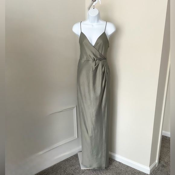 ANTHROPOLOGIE BHLDN Freya Satin Charmeuse Sleeveless Cocktail Dress Women’s 6 - Picture 2 of 11